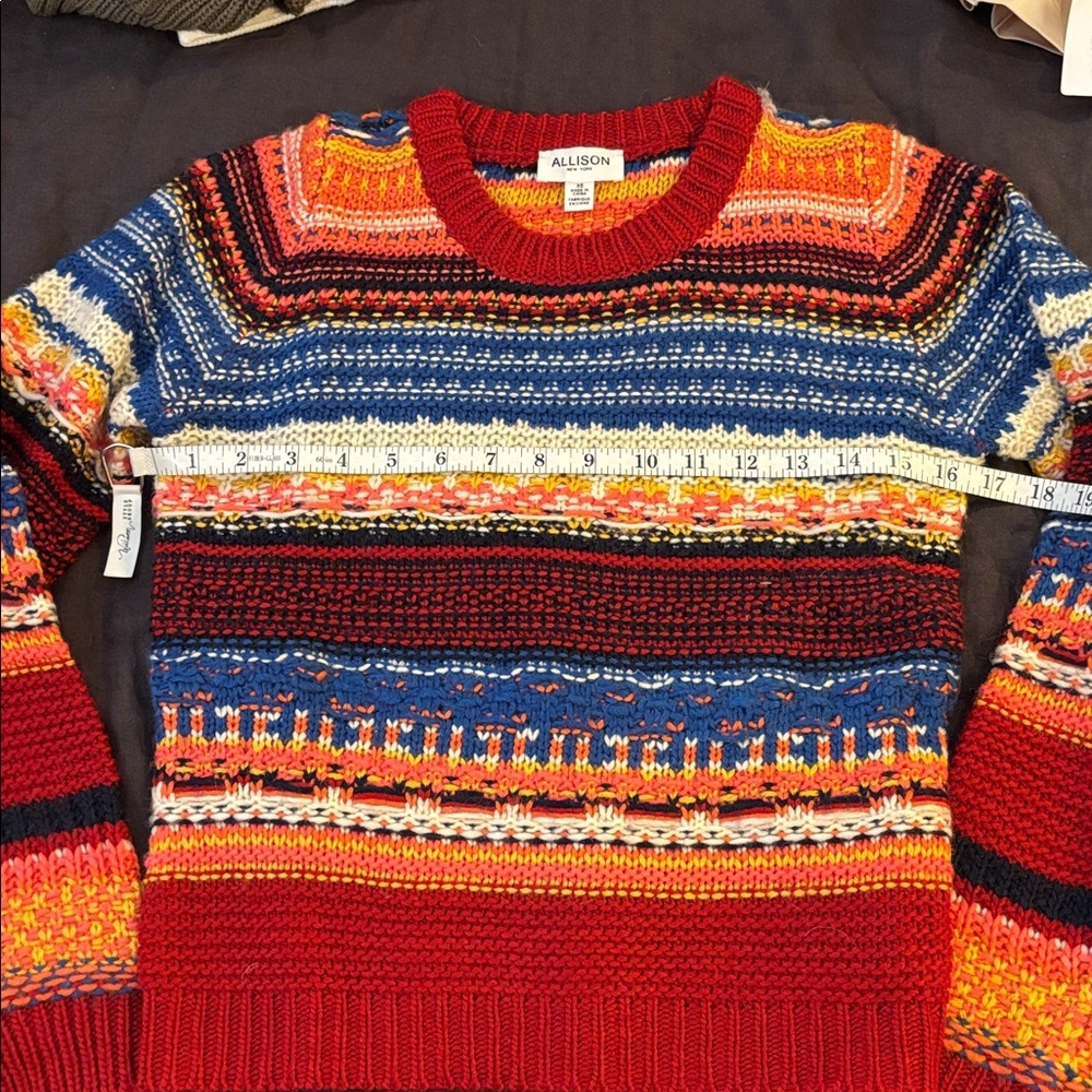Striped Crew Neck Sweater Colorful Women's - Picture 6 of 7